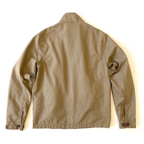 J.Crew Mens Cruiser Harrington Jacket XS Tan 2-Way Zipper Cotton Blend Pockets - Picture 5 of 16